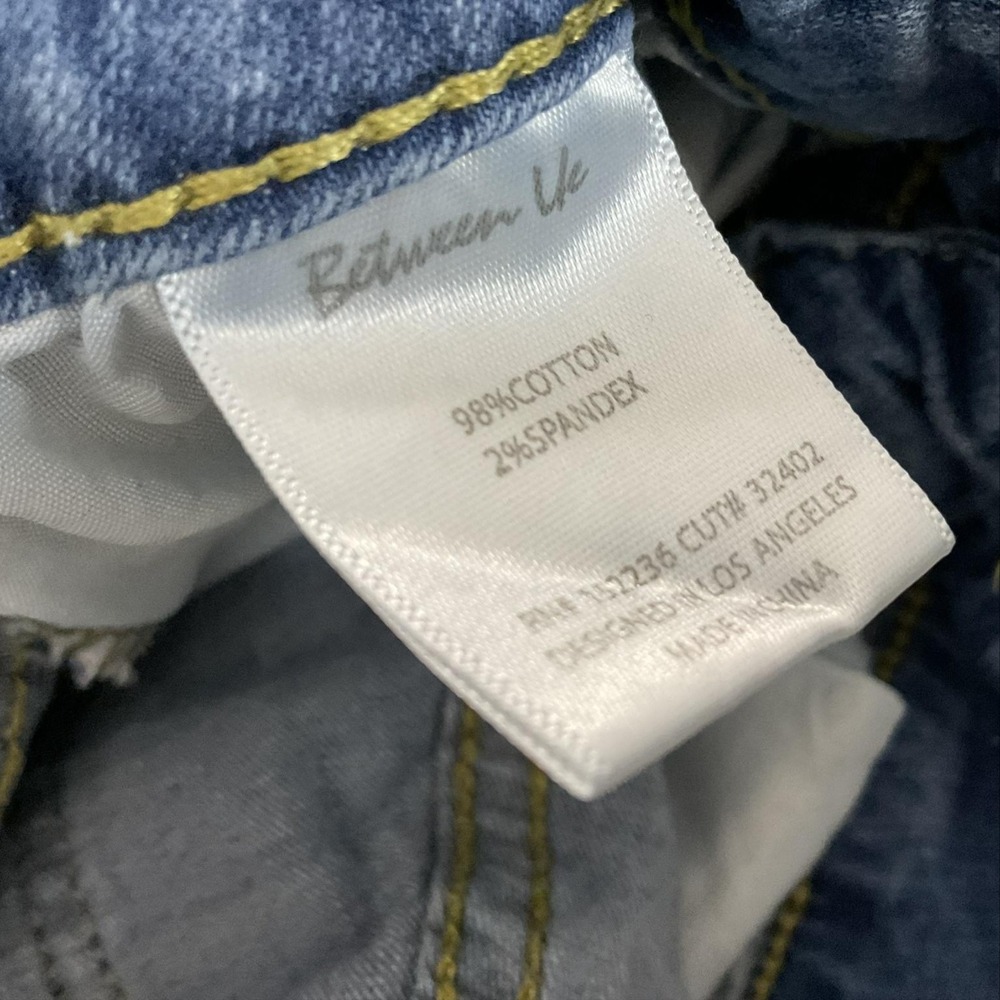 Between Us Jeans Womens 14 Blue Medium Wash High Rise Distressed Skinny Stretch - Picture 9 of 10